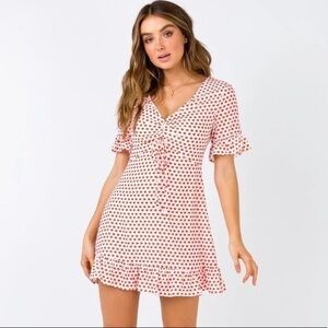 Princess Polly The Eris Heart Print Mini Dress Size 8